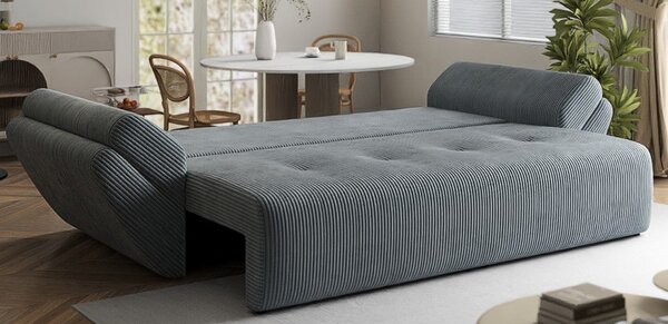 Canapea extensibilă dumonde cu ladă de depozitare Berlin Zoom Grey 250x100 cm