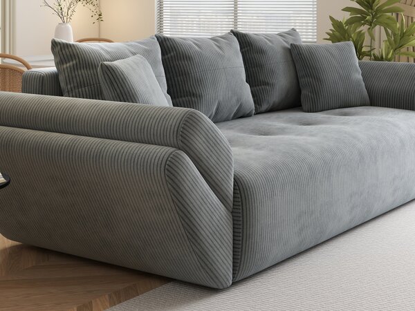 Canapea extensibilă dumonde cu ladă de depozitare Berlin Zoom Grey 250x100 cm