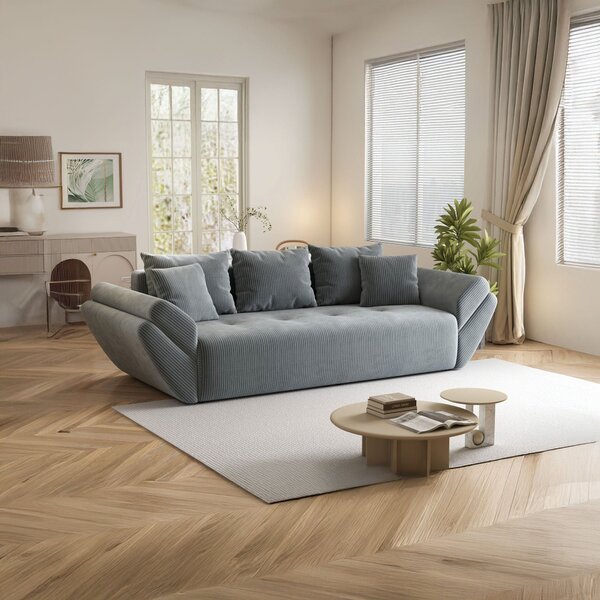 Canapea extensibilă dumonde cu ladă de depozitare Berlin Zoom Grey 250x100 cm