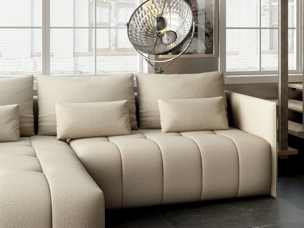 Colțar extensibil dumonde cu ladă de depozitare Malta Enjoy Camel 235x185 cm