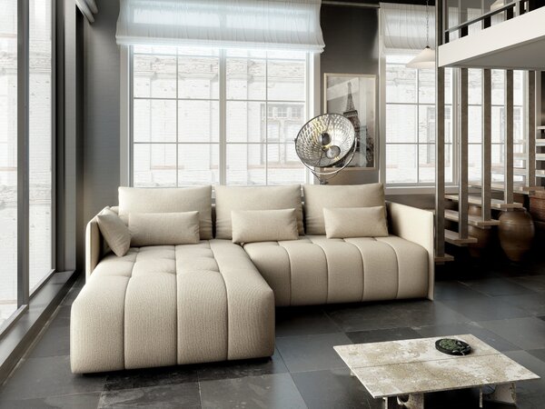 Colțar extensibil dumonde cu ladă de depozitare Malta Enjoy Camel 235x185 cm