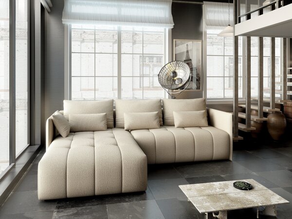 Colțar extensibil dumonde cu ladă de depozitare Malta Enjoy Camel 235x185 cm