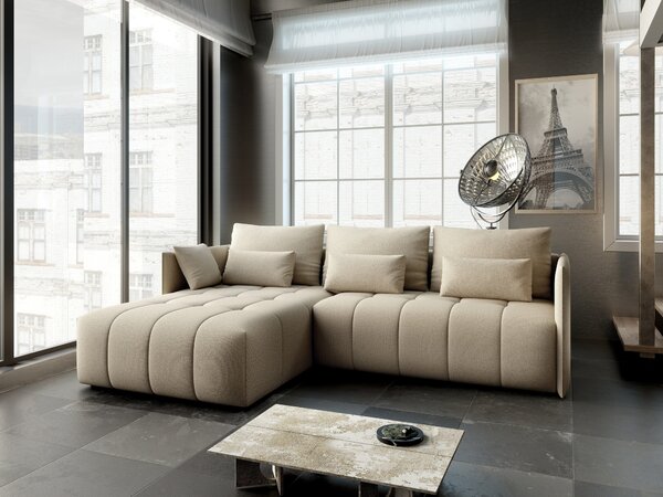 Colțar extensibil dumonde cu ladă de depozitare Malta Enjoy Camel 235x185 cm