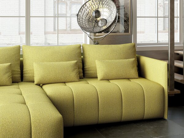 Colțar extensibil dumonde cu ladă de depozitare Malta Enjoy Green 235x185 cm