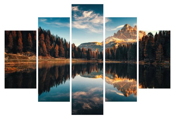 Tablou - Alpi, Italia, Dolomiți, Lago Antorno (150x105 cm)