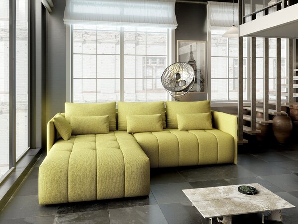 Colțar extensibil dumonde cu ladă de depozitare Malta Enjoy Green 235x185 cm