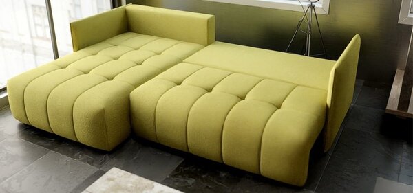 Colțar extensibil dumonde cu ladă de depozitare Malta Enjoy Green 235x185 cm