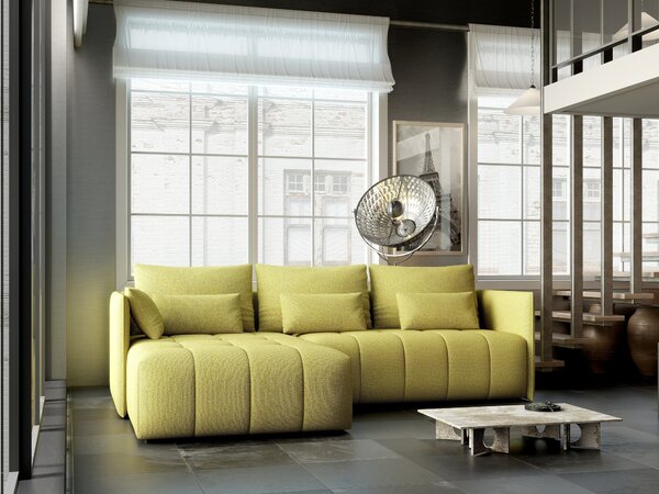 Colțar extensibil dumonde cu ladă de depozitare Malta Enjoy Green 235x185 cm