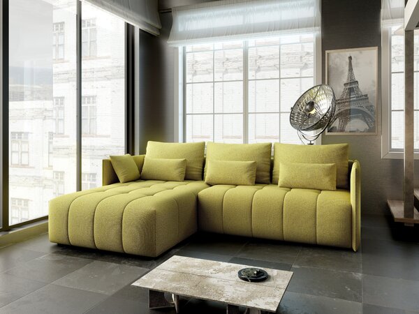 Colțar extensibil dumonde cu ladă de depozitare Malta Enjoy Green 235x185 cm
