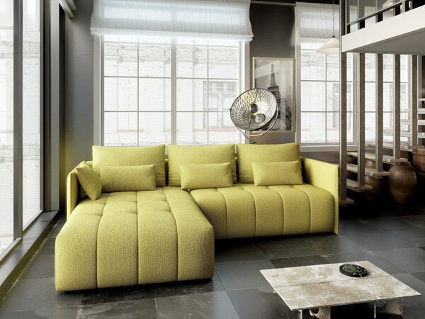 Colțar extensibil dumonde cu ladă de depozitare Malta Enjoy Green 235x185 cm