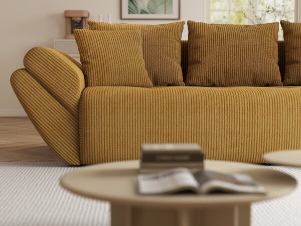 Canapea extensibilă dumonde cu ladă de depozitare Berlin Zoom Mustar 250x100 cm