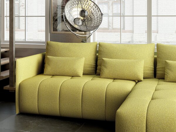 Colțar extensibil dumonde cu ladă de depozitare Malta Enjoy Green II 235x185 cm