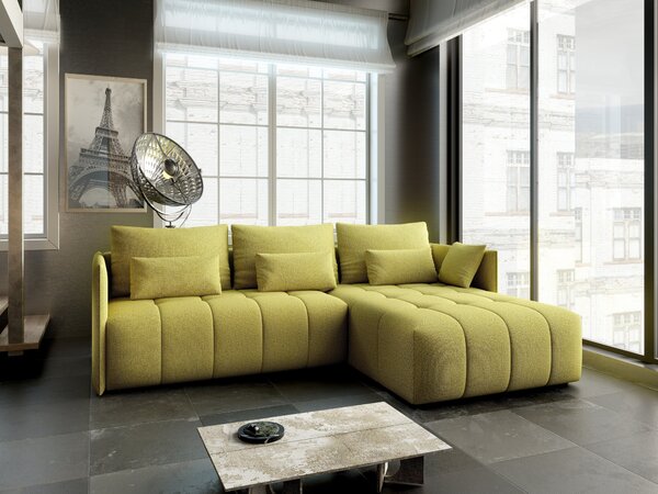 Colțar extensibil dumonde cu ladă de depozitare Malta Enjoy Green II 235x185 cm