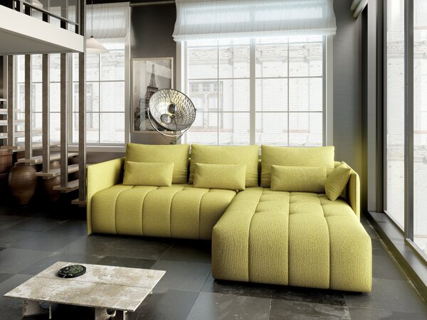Colțar extensibil dumonde cu ladă de depozitare Malta Enjoy Green II 235x185 cm
