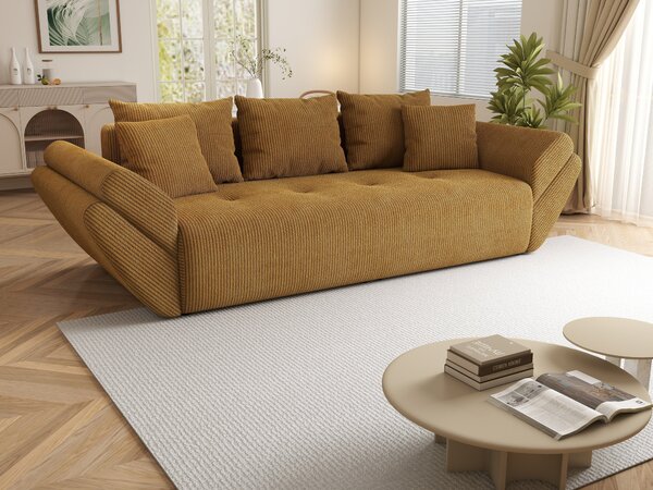 Canapea extensibilă dumonde cu ladă de depozitare Berlin Zoom Mustar 250x100 cm