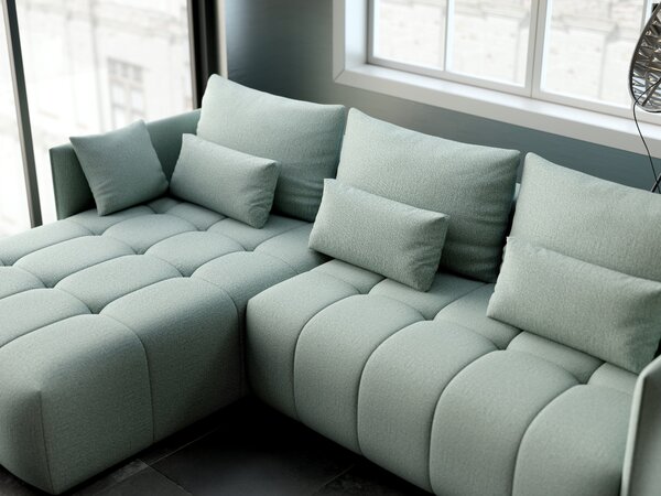 Colțar extensibil dumonde cu ladă de depozitare Malta Enjoy Mint 235x185 cm