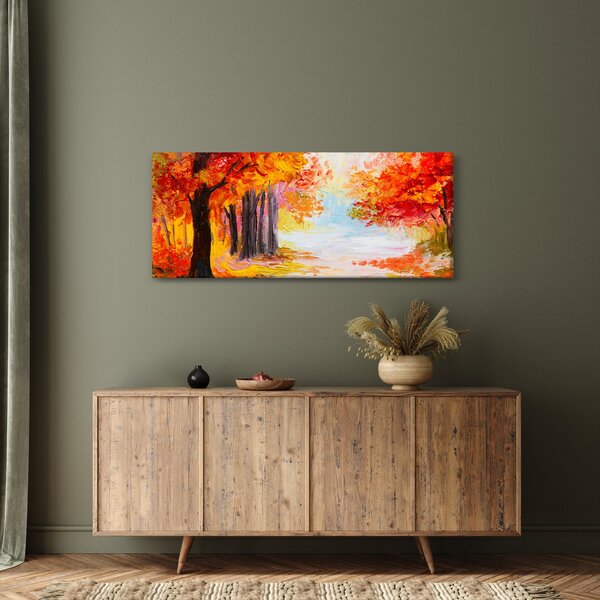 Tablou - Pictura, toamna colorată (120x50 cm)