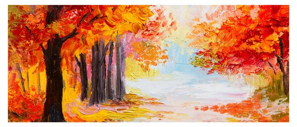 Tablou - Pictura, toamna colorată (120x50 cm)