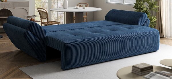 Canapea extensibilă dumonde cu ladă de depozitare Berlin Zoom Blue 250x100 cm