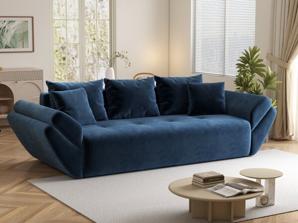 Canapea extensibilă dumonde cu ladă de depozitare Berlin Zoom Blue 250x100 cm