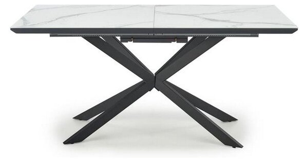 Masa extensibila DIESEL, alb cu efect de marmura/negru, 160/200x90x76