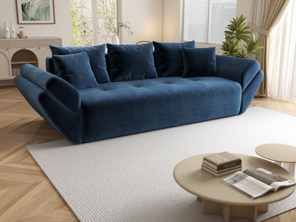 Canapea extensibilă dumonde cu ladă de depozitare Berlin Zoom Blue 250x100 cm