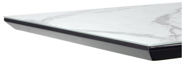 Masa extensibila DIESEL, alb cu efect de marmura/negru, 160/200x90x76