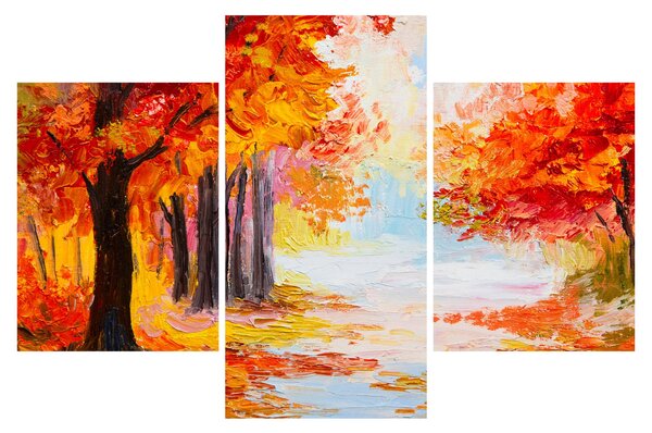 Tablou - Pictura, toamna colorată (90x60 cm)