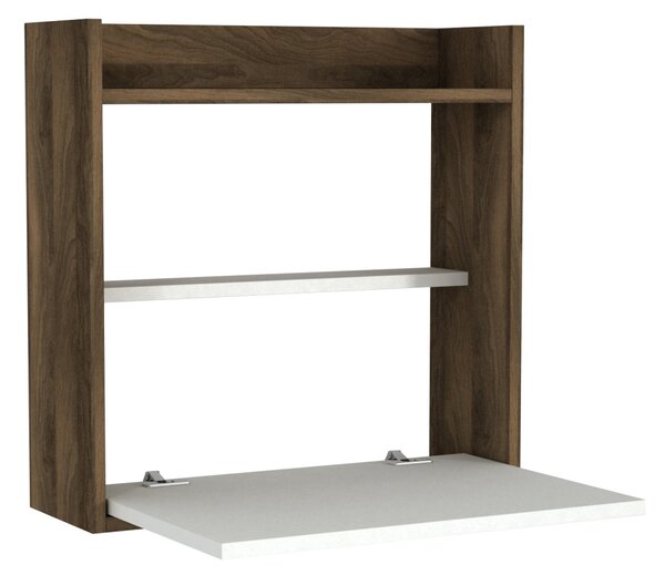 Birou, Wall Fold, UnicUtil, 60 x 19.6 x 60 cm, Alb și Maro, UUDESK23