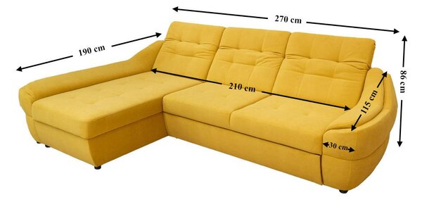 Colțar Extensibil Space Galben - Vega 13 Stânga