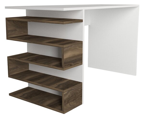 Birou, Modern BrownSpace, UnicUtil, 120 x 60 x 75 cm, Alb si Maro, UUDESK34