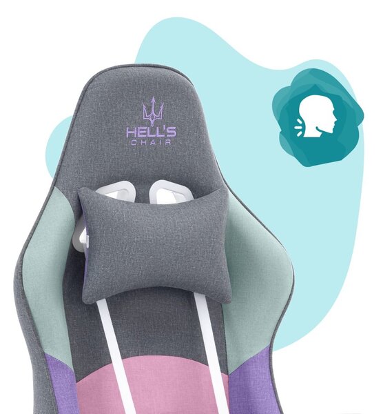 Scaun gaming pentru copii Rainbow violet-gri