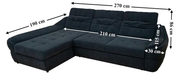 Colțar Extensibil Space Negru - Vega 70 Dreapta