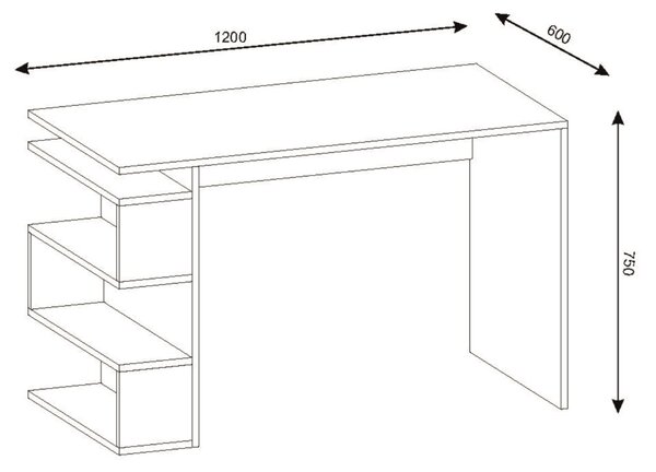 Birou, Modern BrownSpace, UnicUtil, 120 x 60 x 75 cm, Alb si Maro, UUDESK34
