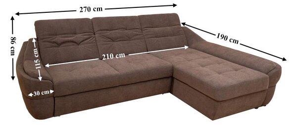 Colțar Extensibil Space Maro - Vega 36 Dreapta