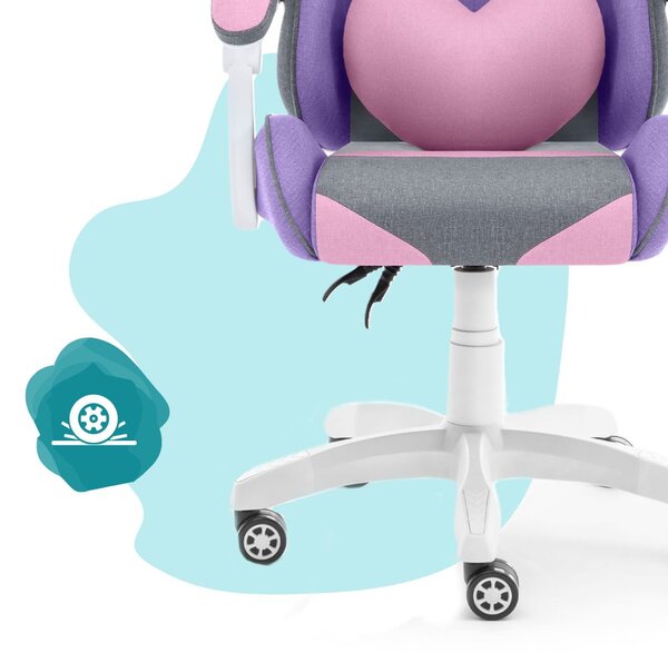 Scaun gaming pentru copii Rainbow violet-gri