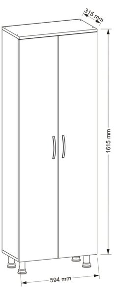 Organizator, Bright Store, UnicUtil, 59.4 x 31.5 x 161.5 cm, Alb, UUORG15