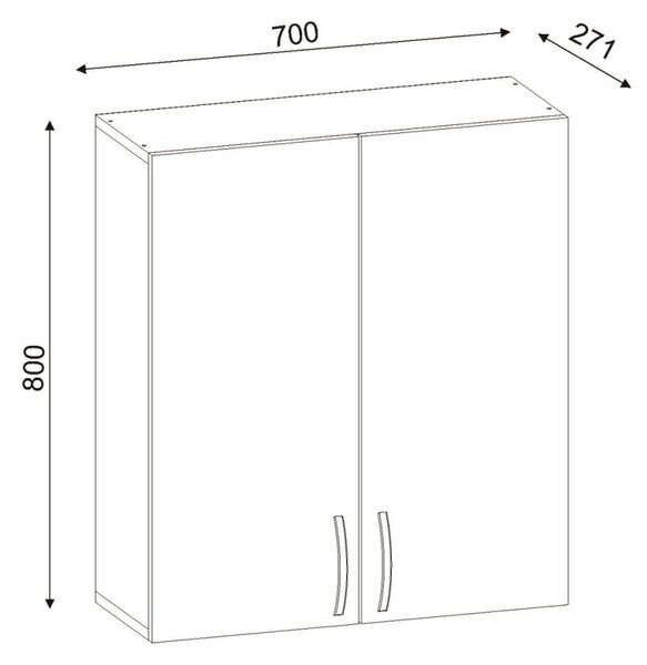 Organizator, Compact Store, UnicUtil, 70 x 27.1 x 80 cm, Alb, UUORG17