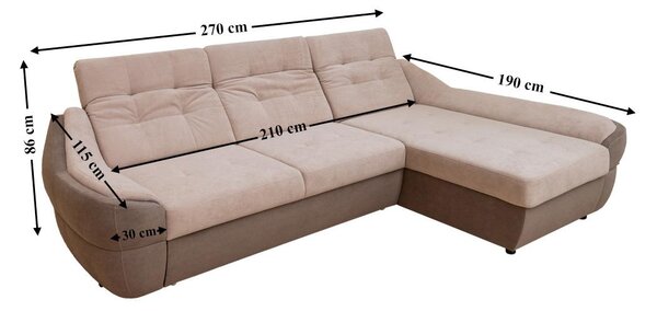 Colțar Extensibil Space Maro-Bej - Vega 05-07 Dreapta