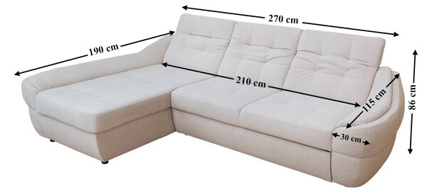 Colțar Extensibil Space Bej Deschis - Vega 03 Stânga