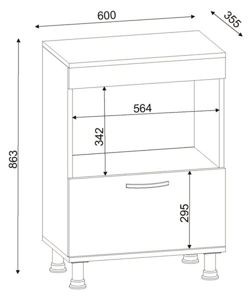 Dulap Organizator pentru Bucatarie, Compact Serve, UnicUtil, 60 x 35.5 x 86.3 cm, Alb, UUORG29