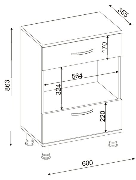 Organizator Bucatarie, Compact Fit, UnicUtil, 60 x 35.5 x 86.3 cm, Alb, UUORG35