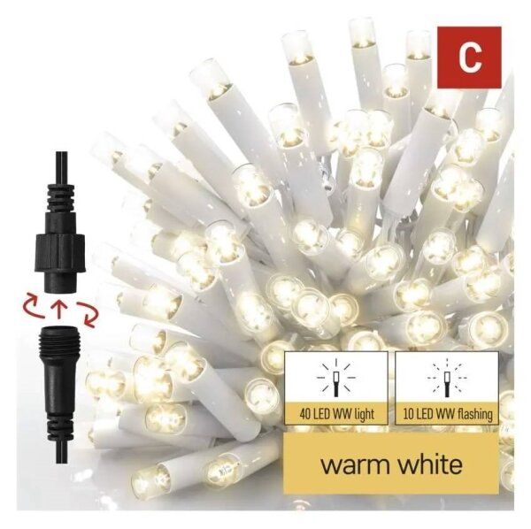 Ghirlandă LED de exterior 50xLED/3x0,4m IP44 alb cald