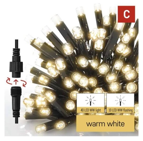 Ghirlandă LED pentru exterior 50xLED/3x0,4m IP44 alb cald