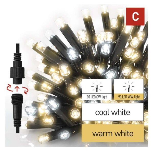 Ghirlandă LED pentru exterior 50xLED/3x0,4m IP44 alb rece/alb cald
