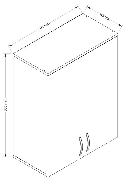 Dulap Organizator Baie/Bucatarie, Pure Utility, UnicUtil, 70 x 34.5 x 90 cm, Alb, UUORG47