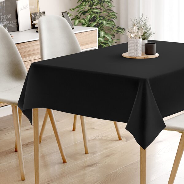 Goldea față de masă decorativă loneta - negru 120 x 140 cm