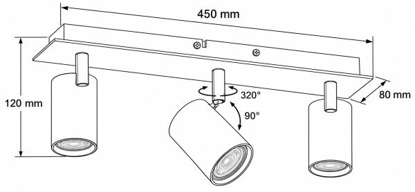 Kanlux 90782 - Corp de iluminat tip spot EVALO 3xGU10/10W/230V bej/auriu
