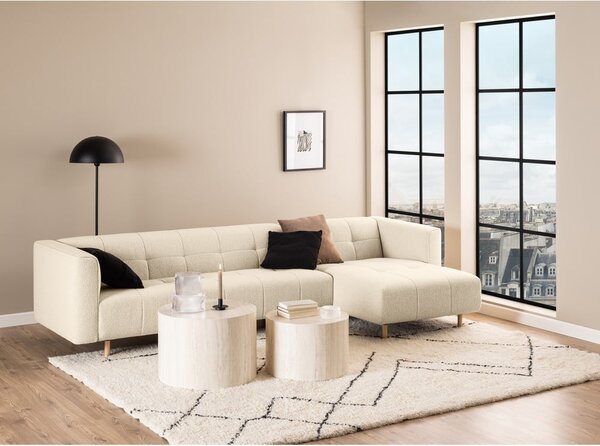 Măsuțe de cafea bej 2 buc. rotunde cu aspect de piatră ø 58 cm Dice – Actona