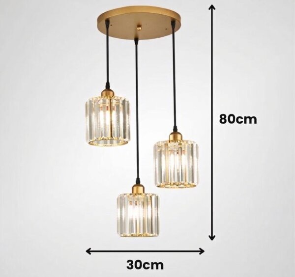Lustră suspendată pe cablu BELLA 3xE27/40W/230V aurie
